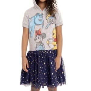 Disney Girls Hooded Cosplay Dress with Tulle Skirt Size Small (6-6X)